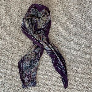 LUCKY BRAND Boho Floral Paisley Silk Scarf Boho